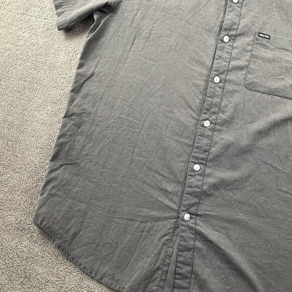 Brixton Shirt Adult Large Gray Button Up Short Sleeve Casual Streetwear Men's - Picture 7 of 14
